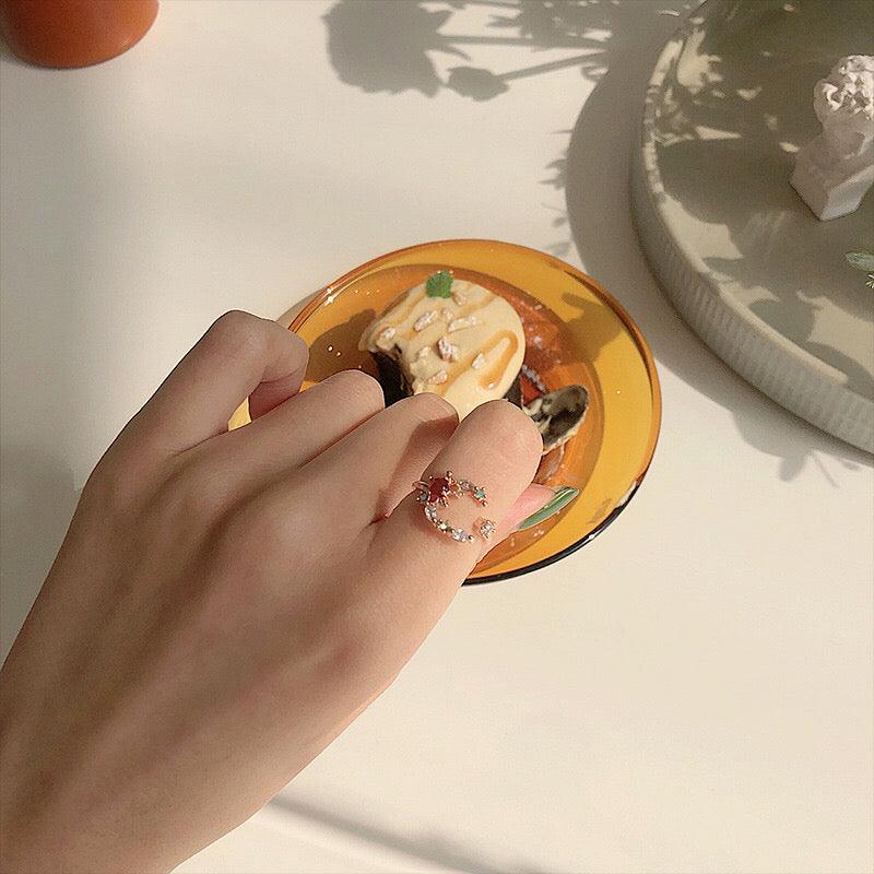 Floraler Mondring (Rot/Pink)