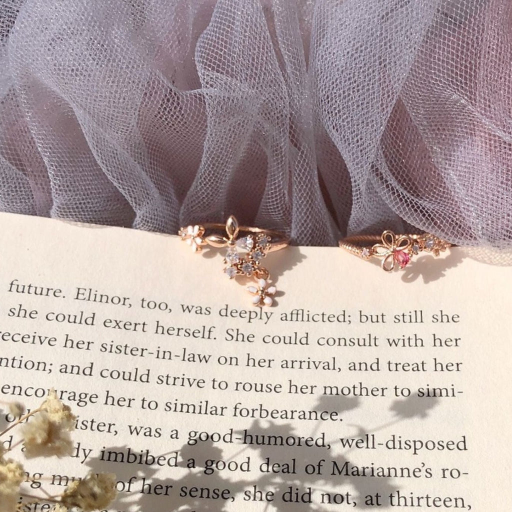 Blumenring aus Roségold (2 Stile)