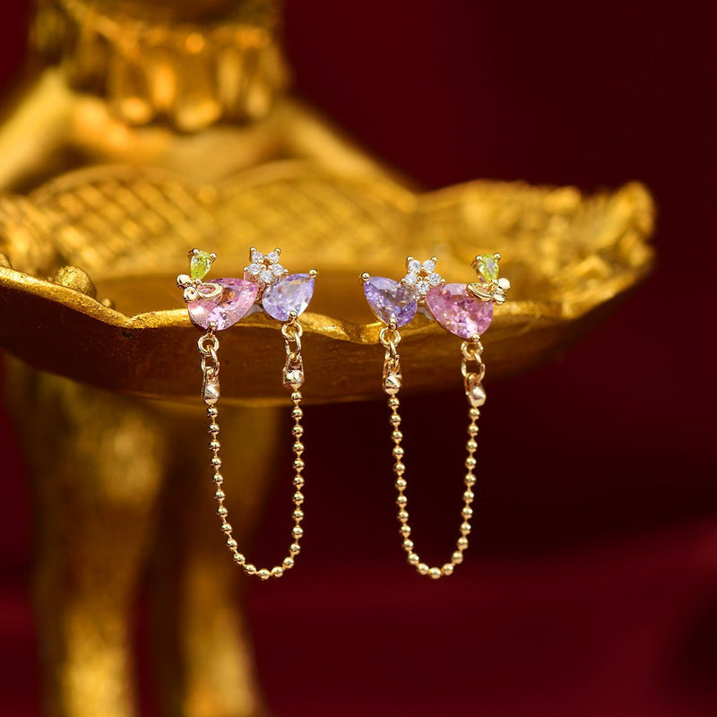 Blumen- und Schmetterlingsohrringe - Brooklyn