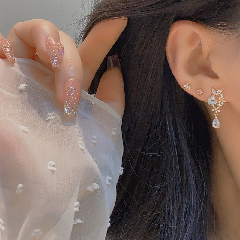 Blumen-Schmetterlings-Ohrringe - Melissa