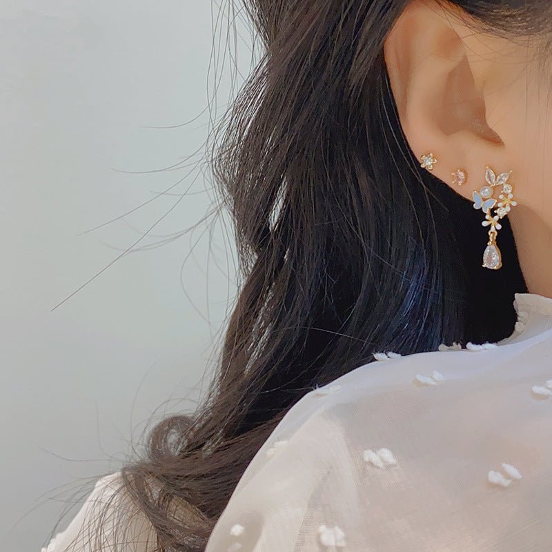 Blumen-Schmetterlings-Ohrringe - Melissa