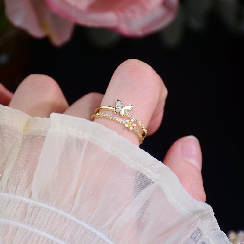 Blumen-Schmetterlingsring - Naomi