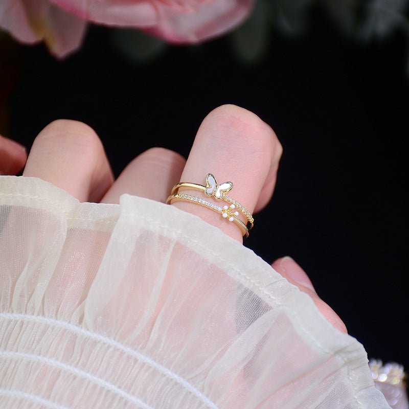 Blumen-Schmetterlingsring - Naomi