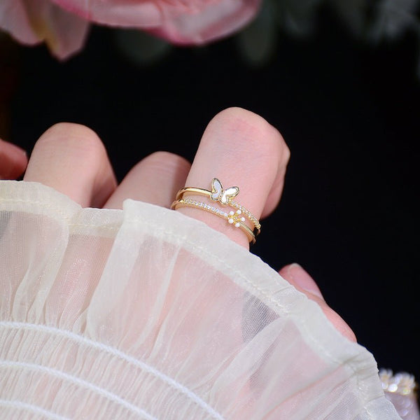 Blumen-Schmetterlingsring - Naomi