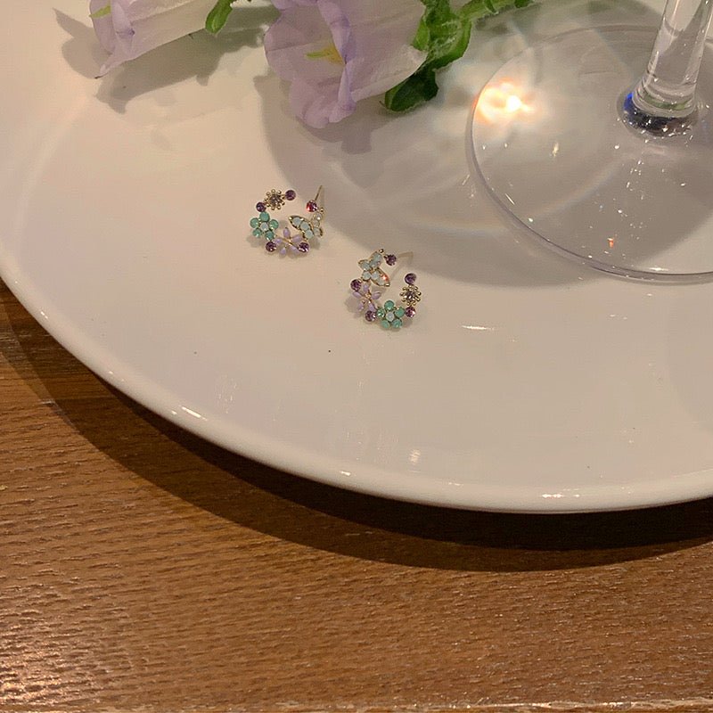 [Ausverkauf] Blumen-Schmetterlings-Ohrstecker - Lucy