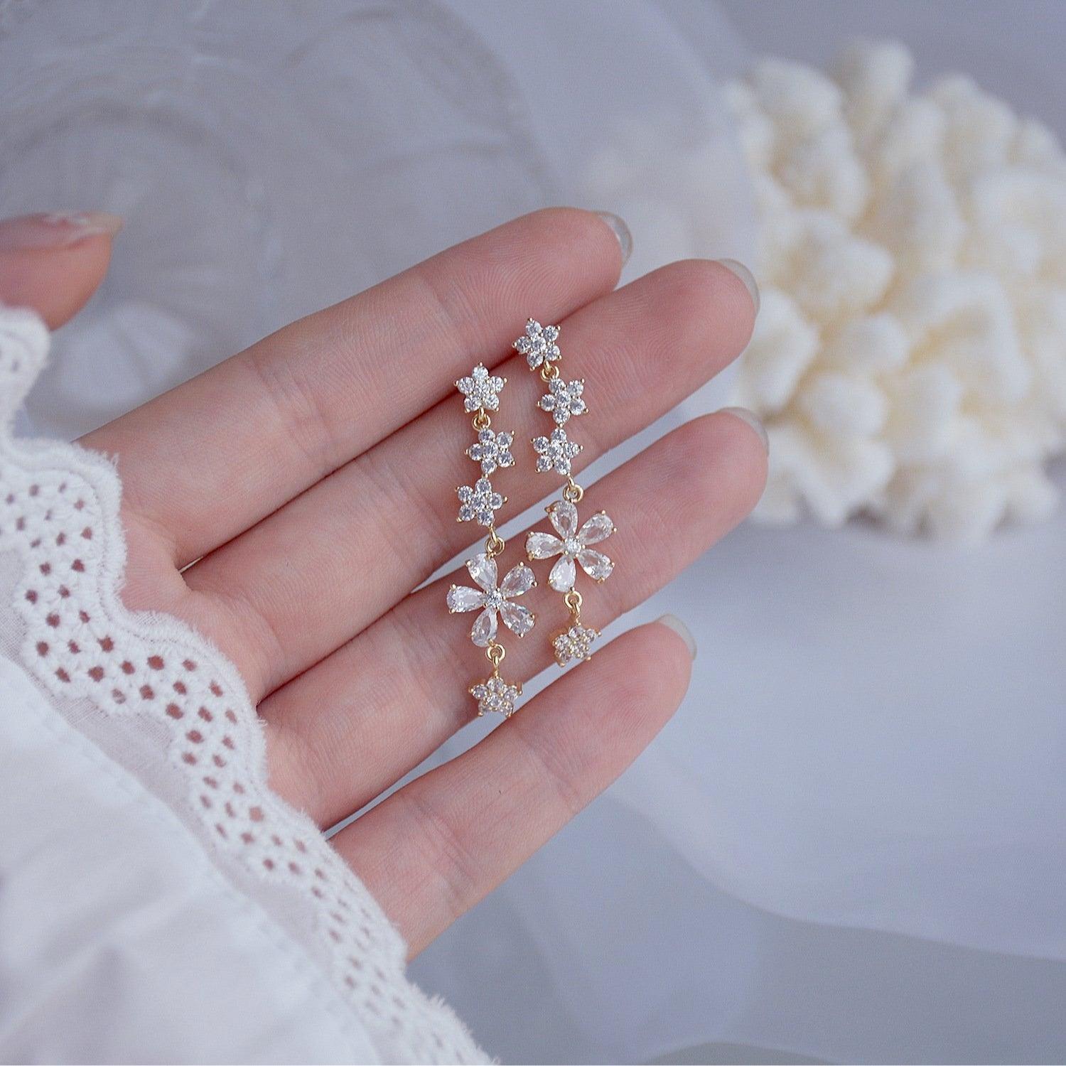 Blumen-Tropfen-Ohrringe - Elena