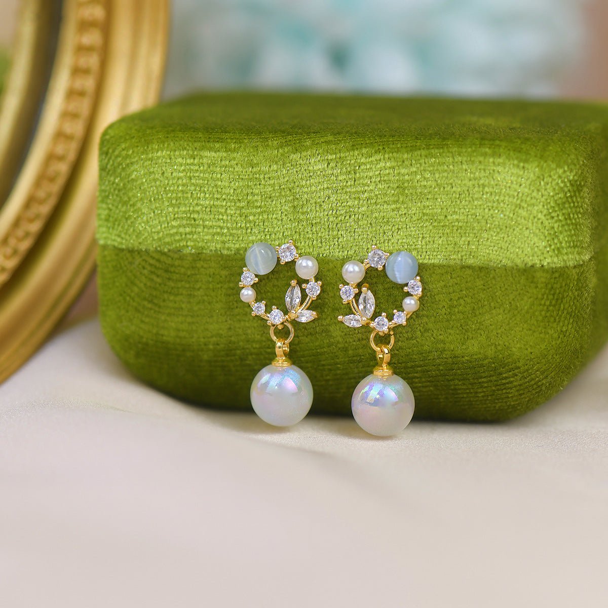 Blumen-Tropfen-Ohrringe - Tawny