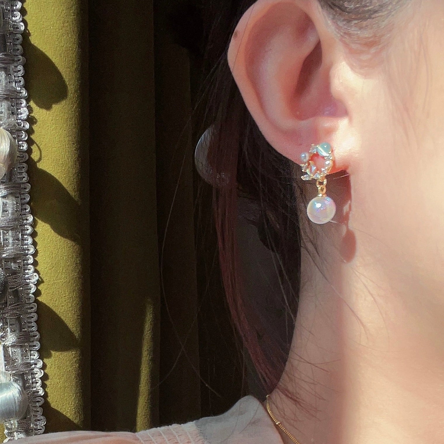 Blumen-Tropfen-Ohrringe - Tawny