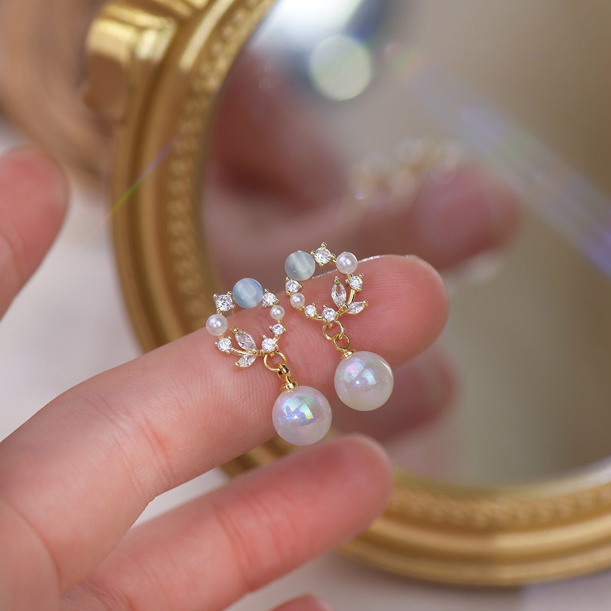 Blumen-Tropfen-Ohrringe - Tawny