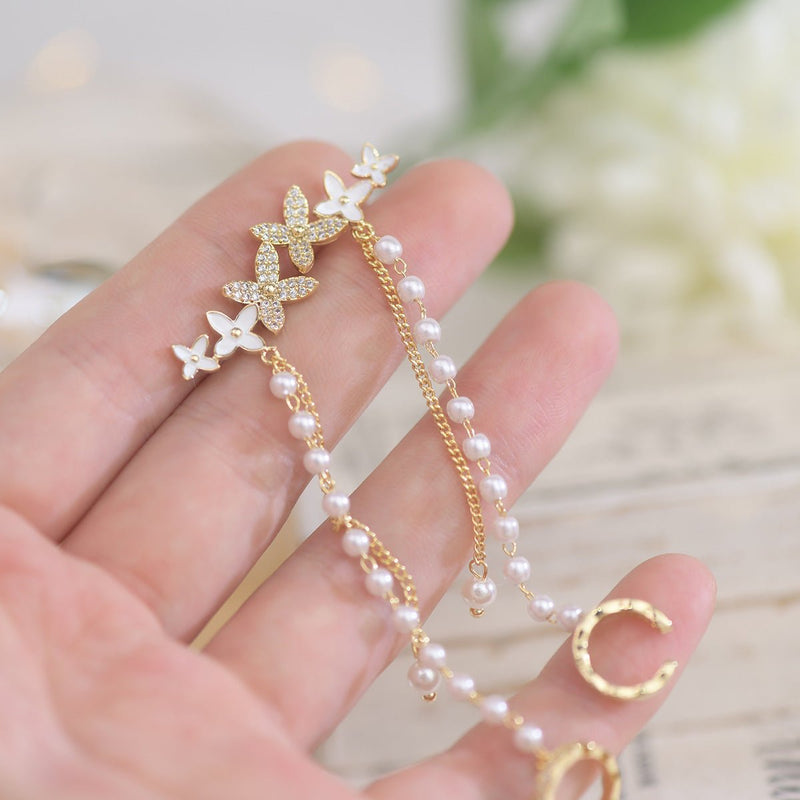 Blumenohrringe und Ohrklemmen - Daniella