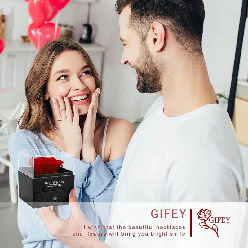 Blume für die ewige Liebe | Ewige Umarmung Rose & Halskette