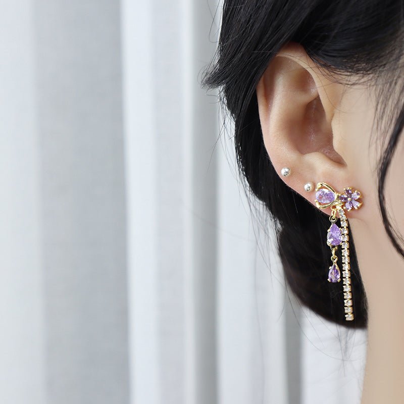 Tropfenohrringe mit Blumenband - Vivienne