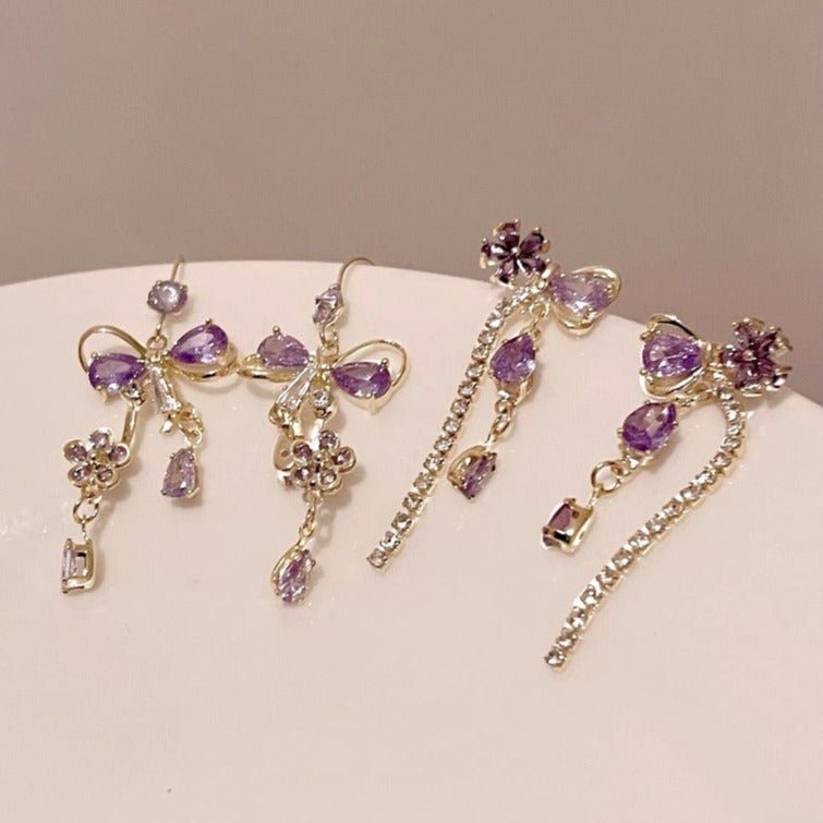 Tropfenohrringe mit Blumenband - Vivienne