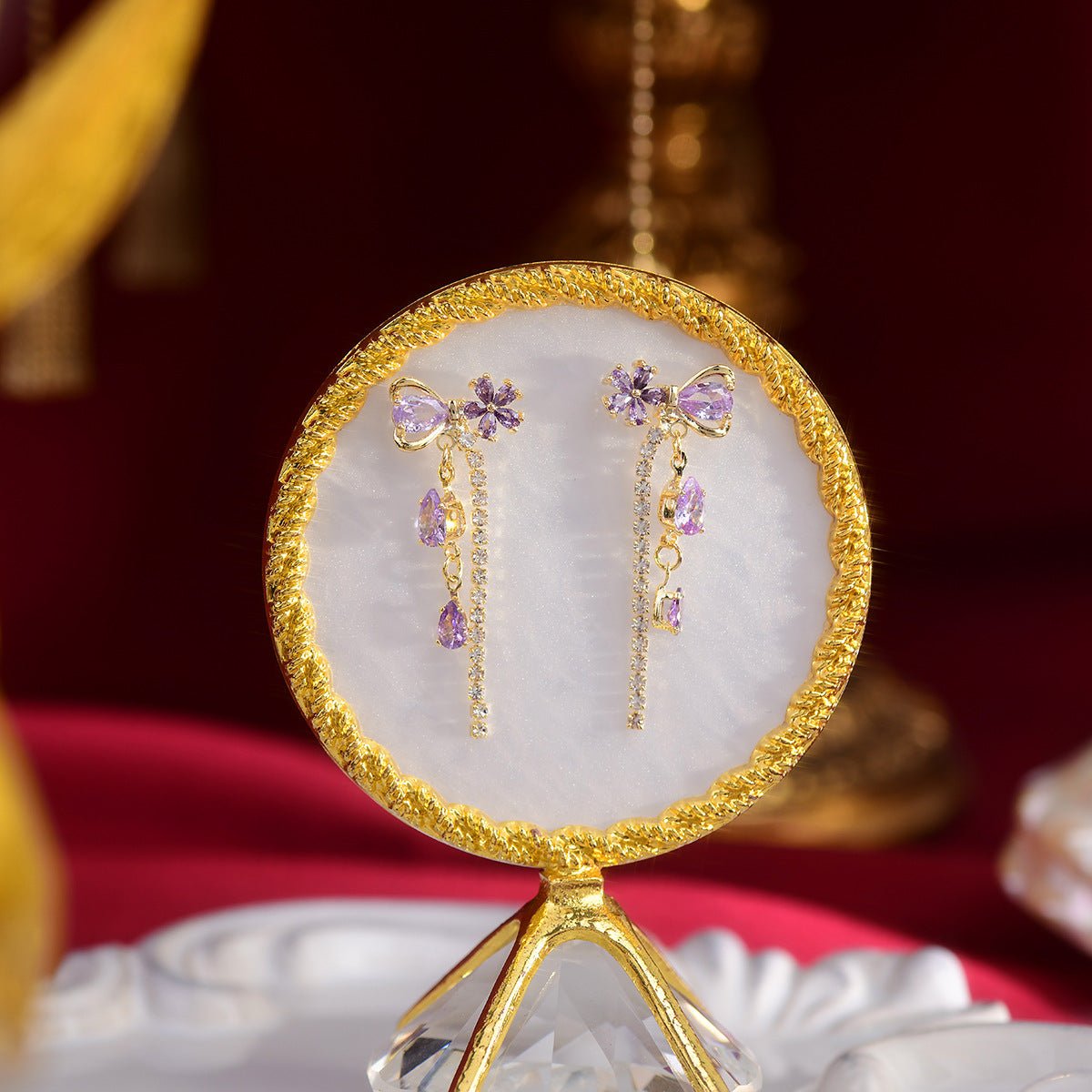 Tropfenohrringe mit Blumenband - Vivienne