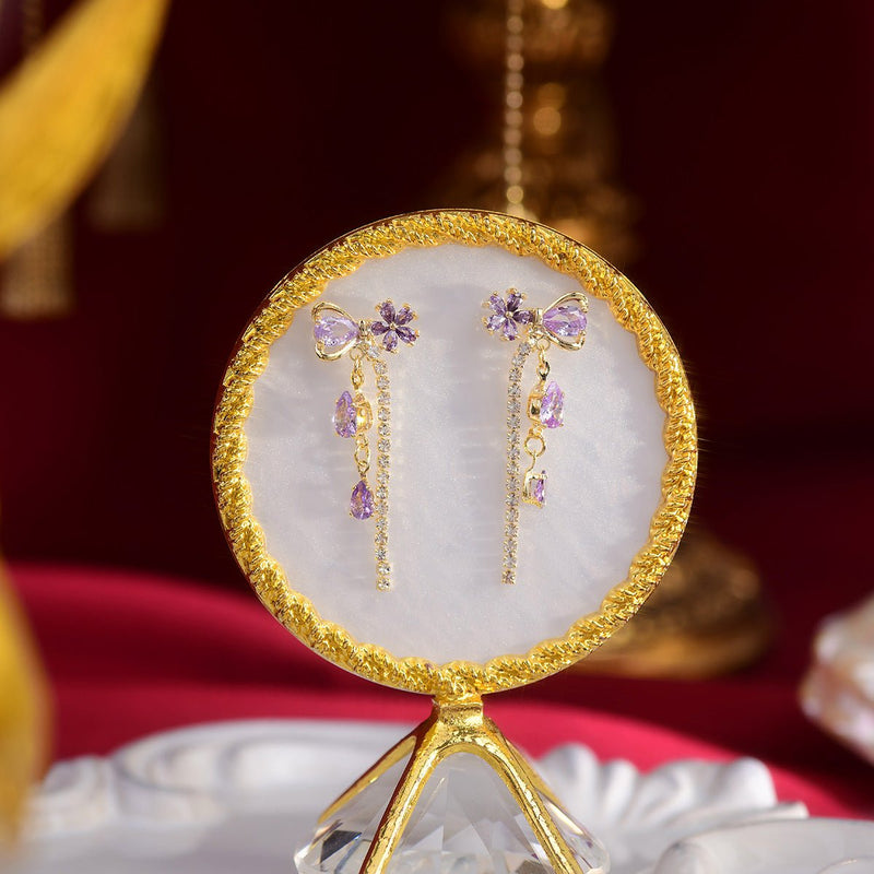 Tropfenohrringe mit Blumenband - Vivienne