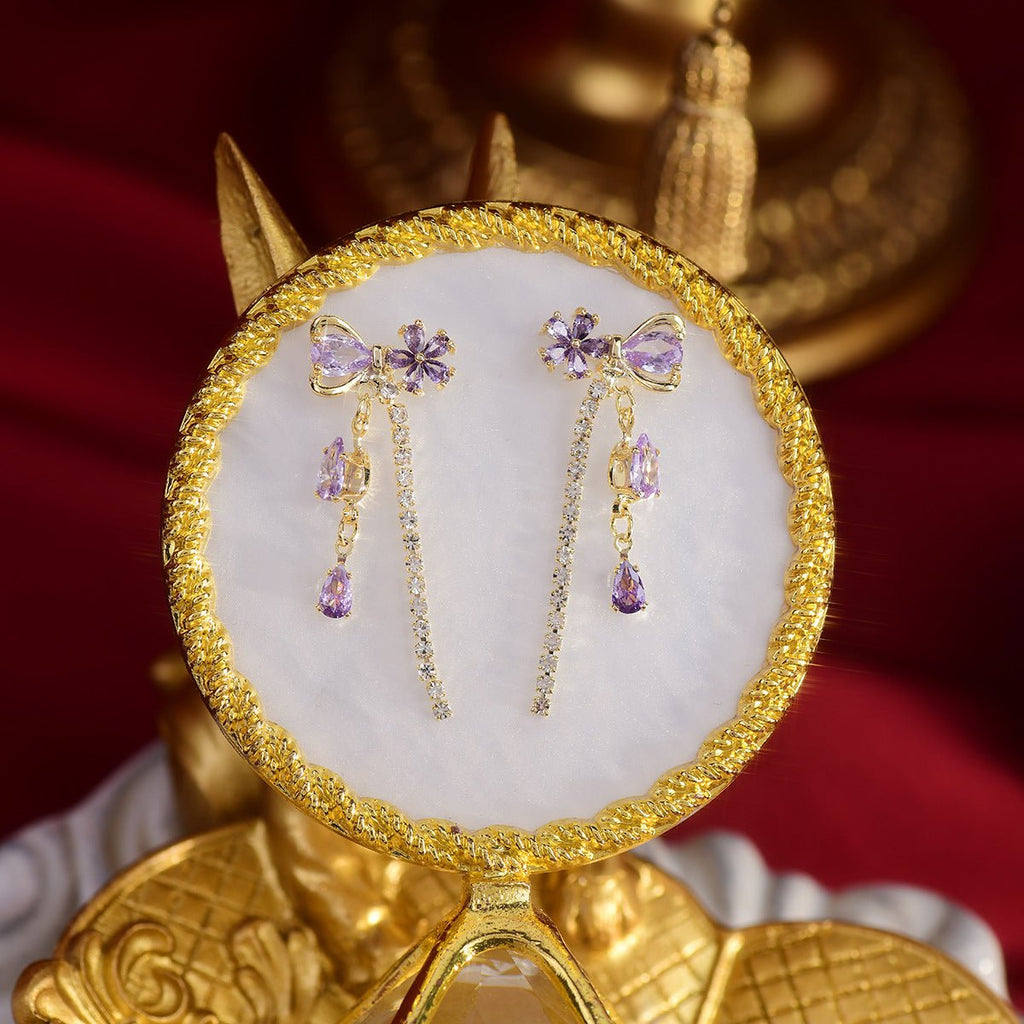 Tropfenohrringe mit Blumenband - Vivienne