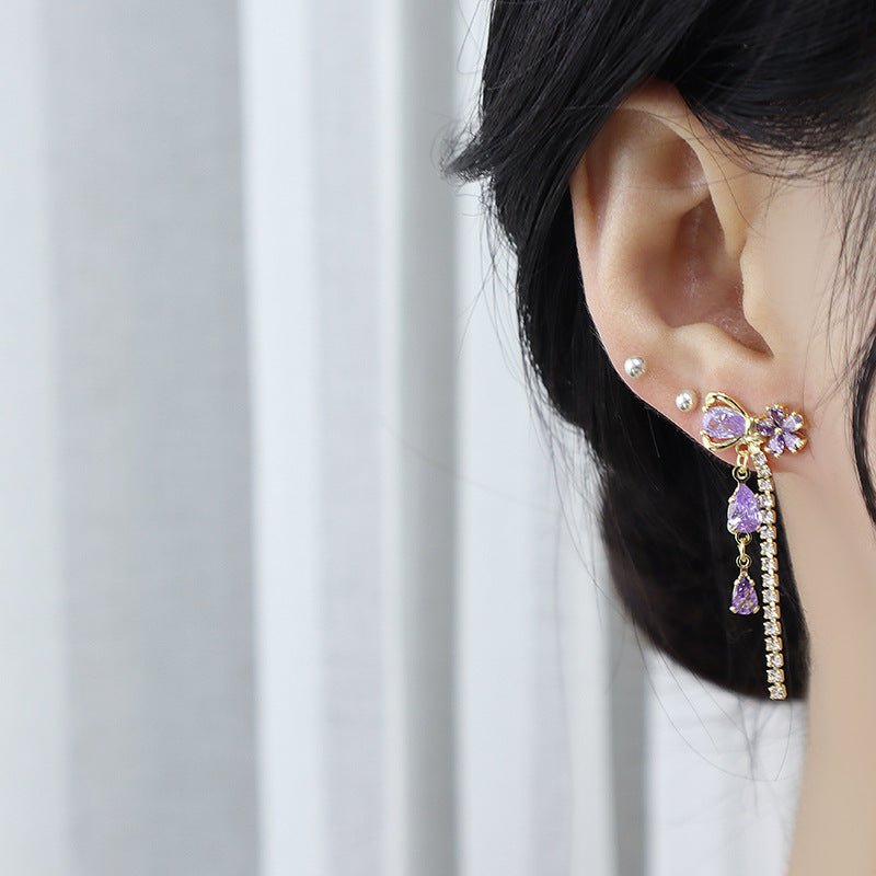 Tropfenohrringe mit Blumenband - Vivienne