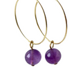 Creolen mit Edelsteinperlen - Amethyst
