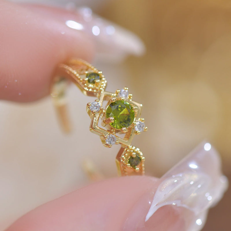 Grünes Barock-Ringset