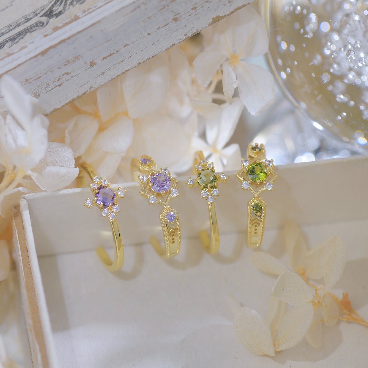 Grünes Barock-Ringset