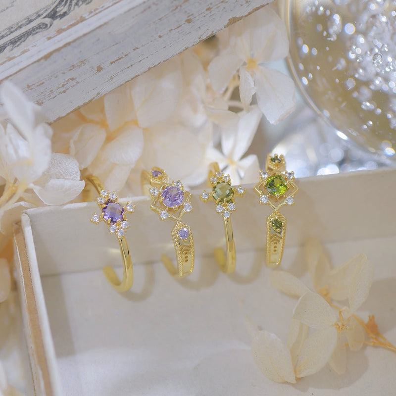 Grünes Barock-Ringset