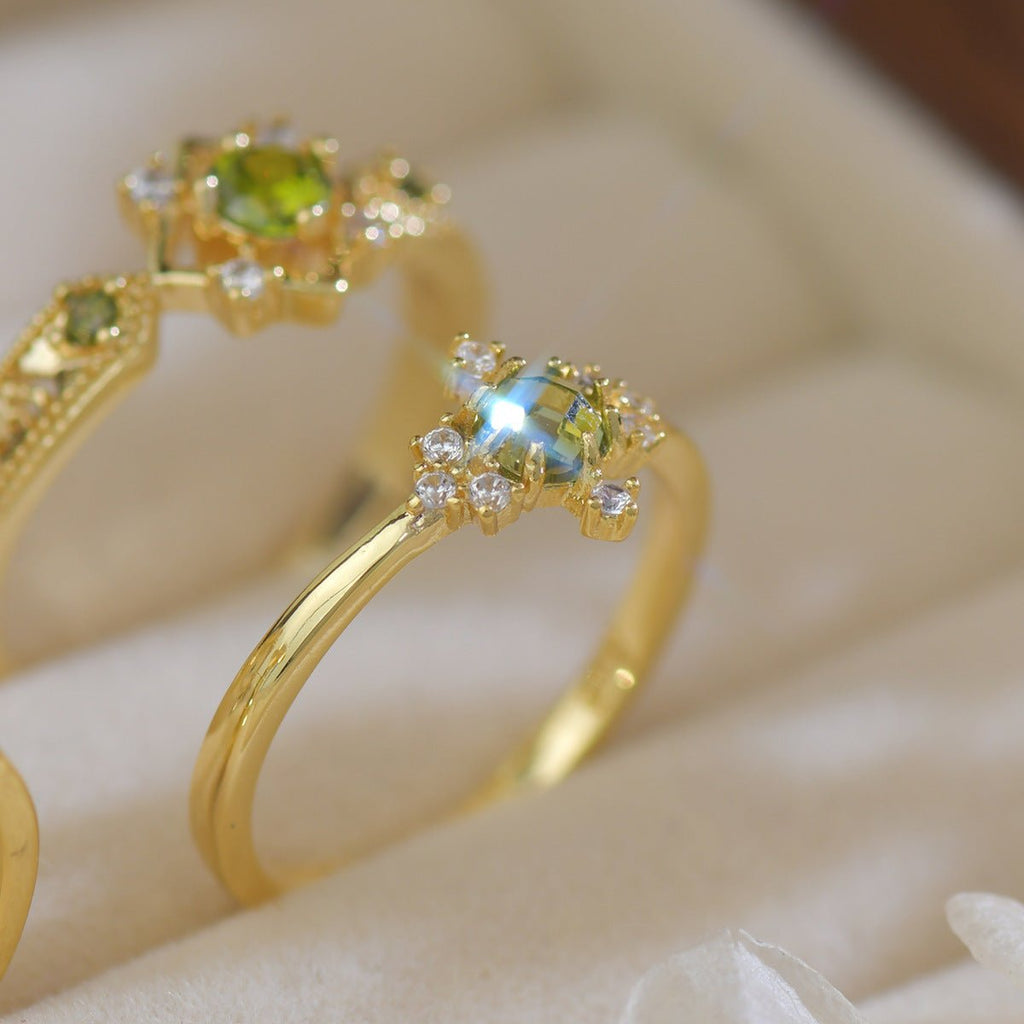 Grünes Barock-Ringset