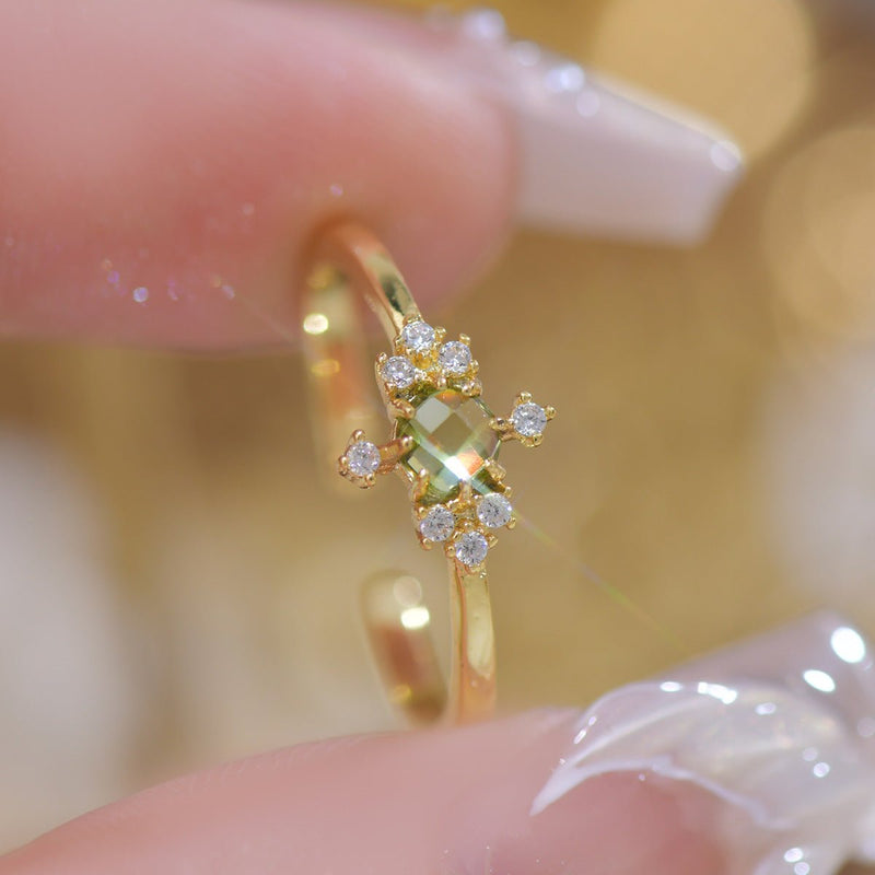 Grünes Barock-Ringset