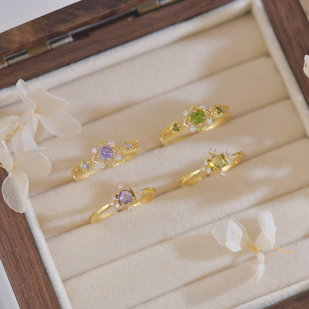 Grünes Barock-Ringset