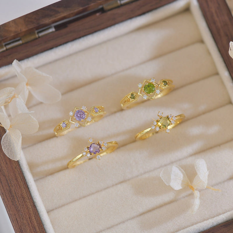 Grünes Barock-Ringset