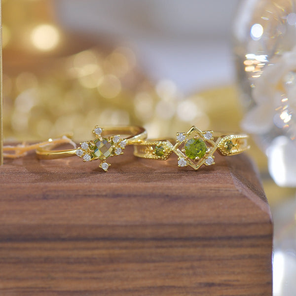 Grünes Barock-Ringset