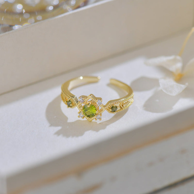 Grünes Barock-Ringset