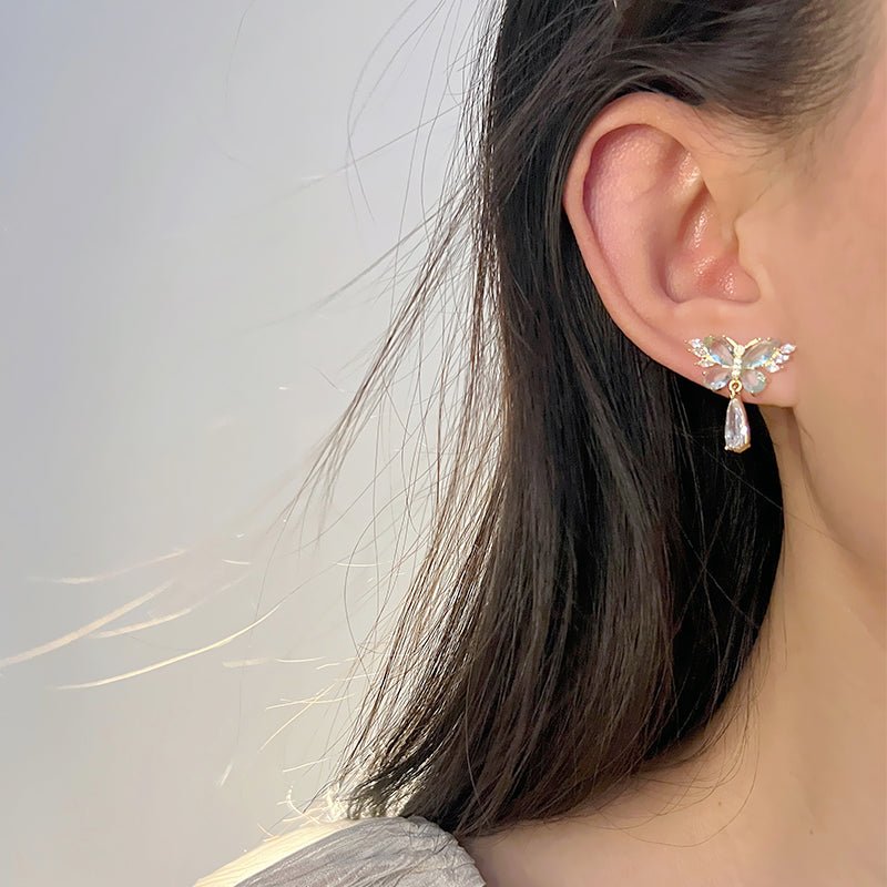 Grüne Schmetterlingsohrringe