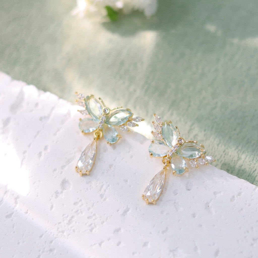 Grüne Schmetterlingsohrringe