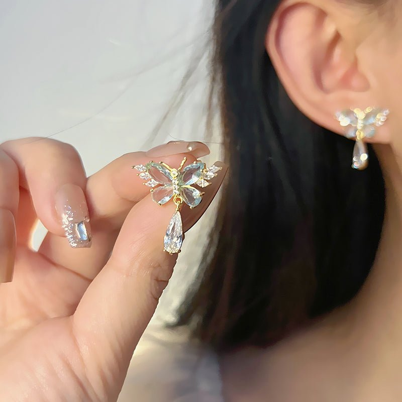 Grüne Schmetterlingsohrringe