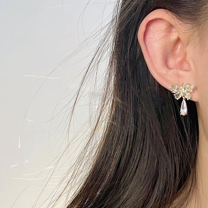 Grüne Schmetterlingsohrringe