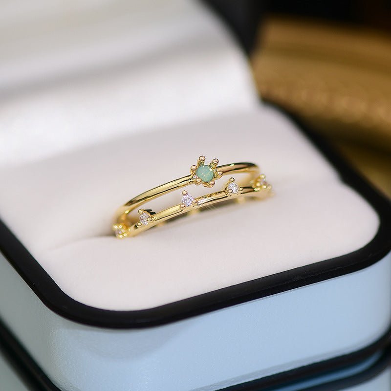 Grüner Edelsteinring - Elise