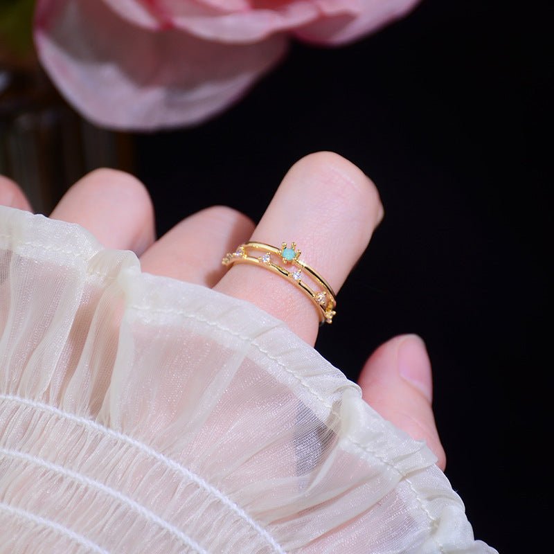 Grüner Edelsteinring - Elise