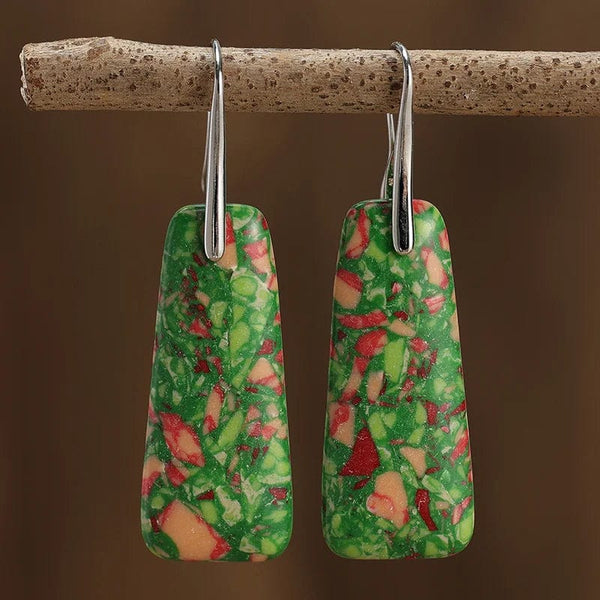 Grüne Naturstein Ohrringe