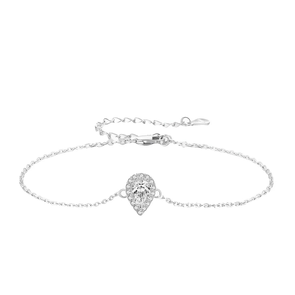 Halo Tropfen Armband Sterling Silber