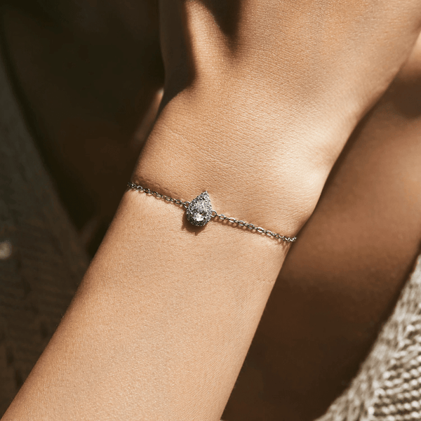 Halo Tropfen Armband Sterling Silber