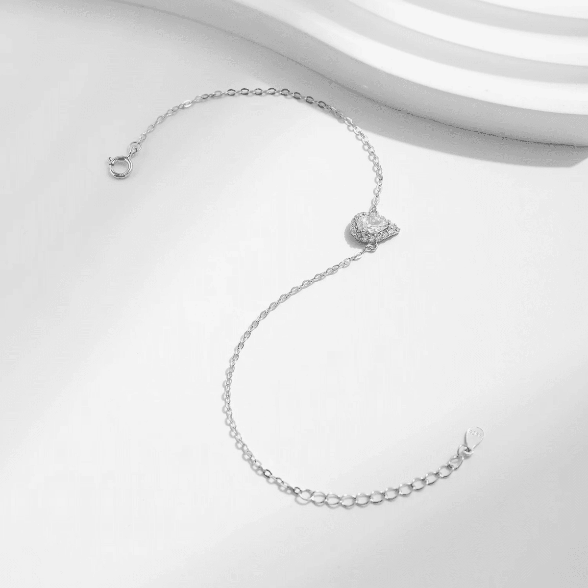 Halo Tropfen Armband Sterling Silber