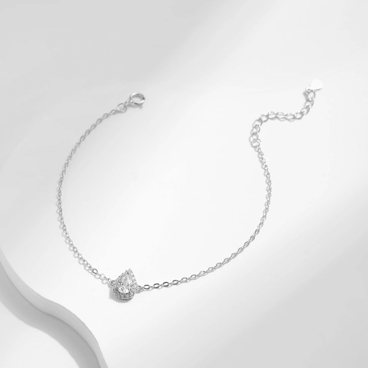Halo Tropfen Armband Sterling Silber