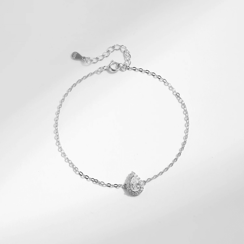 Halo Tropfen Armband Sterling Silber
