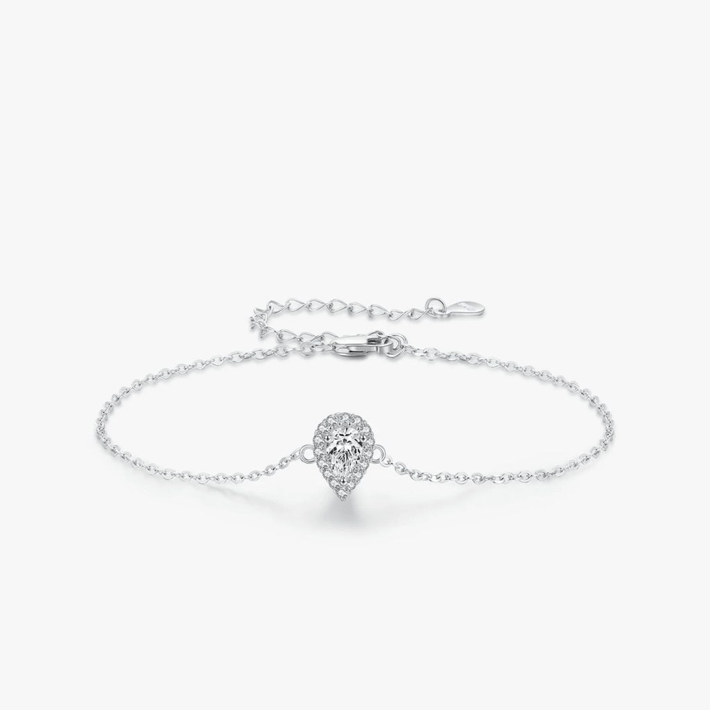 Halo Tropfen Armband Sterling Silber