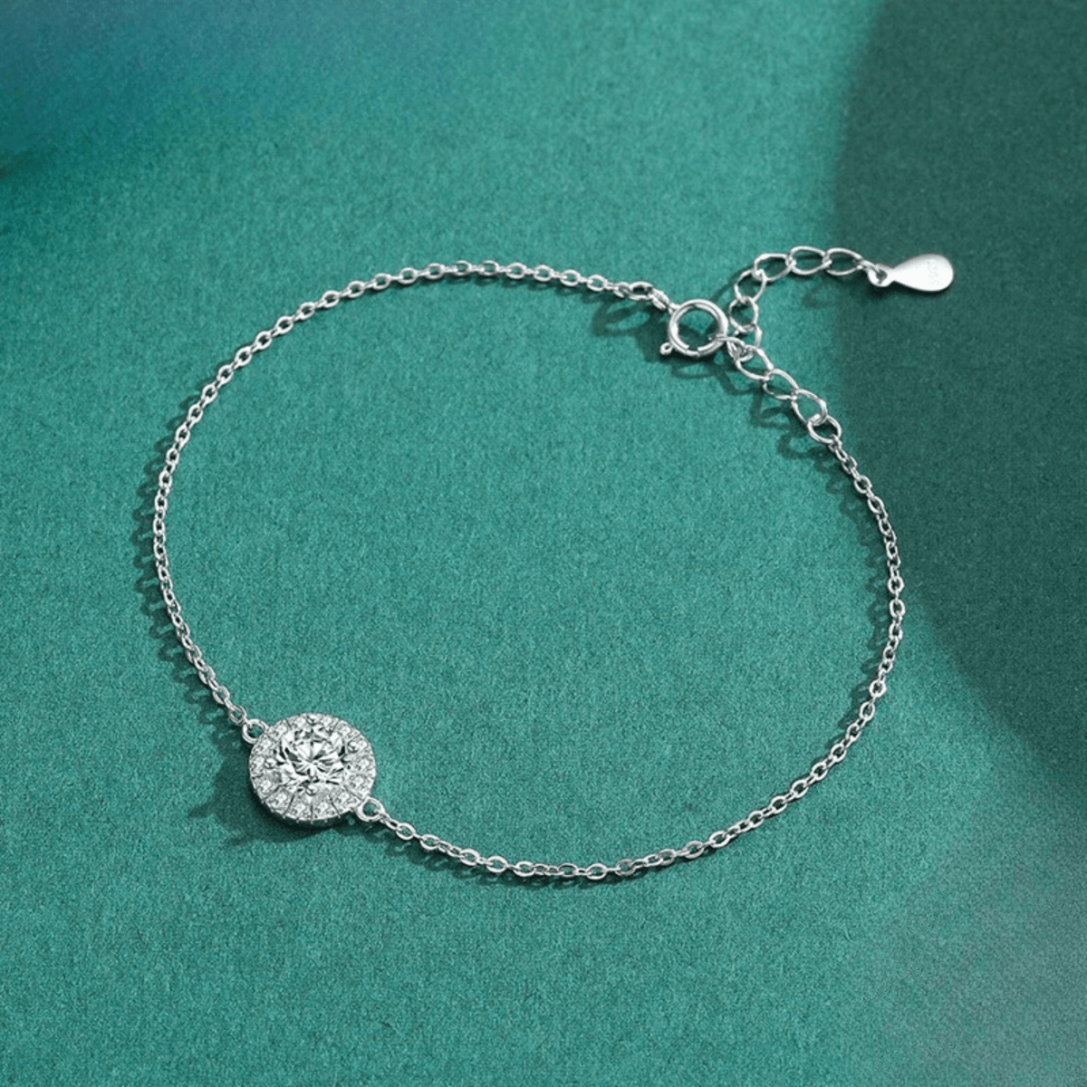 Halo Edelstein-Silberarmband