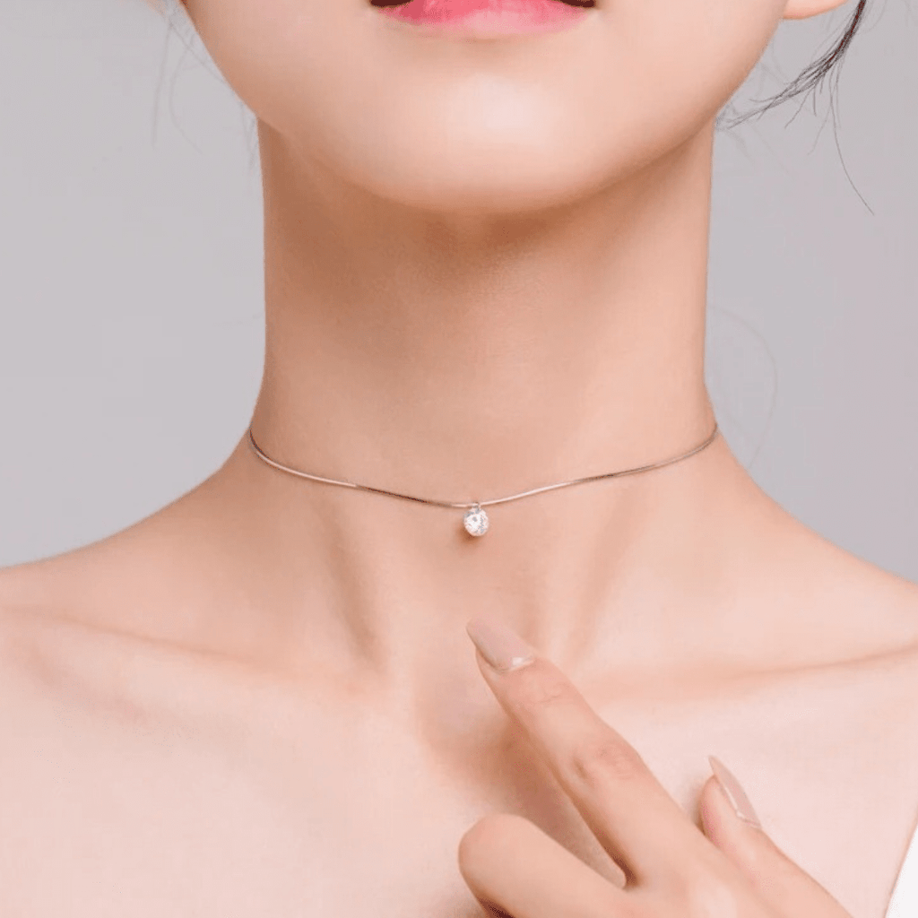 Halo Sparkle Silber Choker