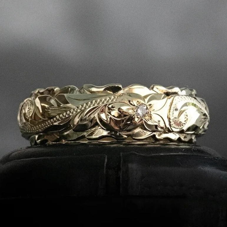 Chavri - Komplizierter Blumenschnitzerei Ring