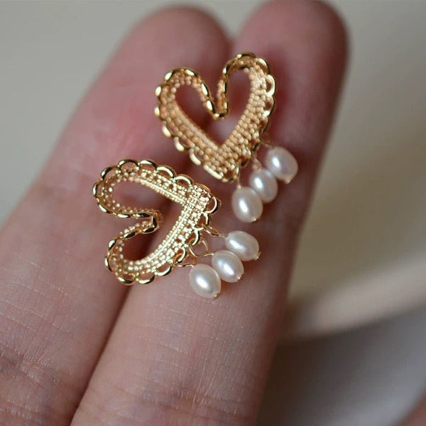 Ohrstecker mit Herz und Perle