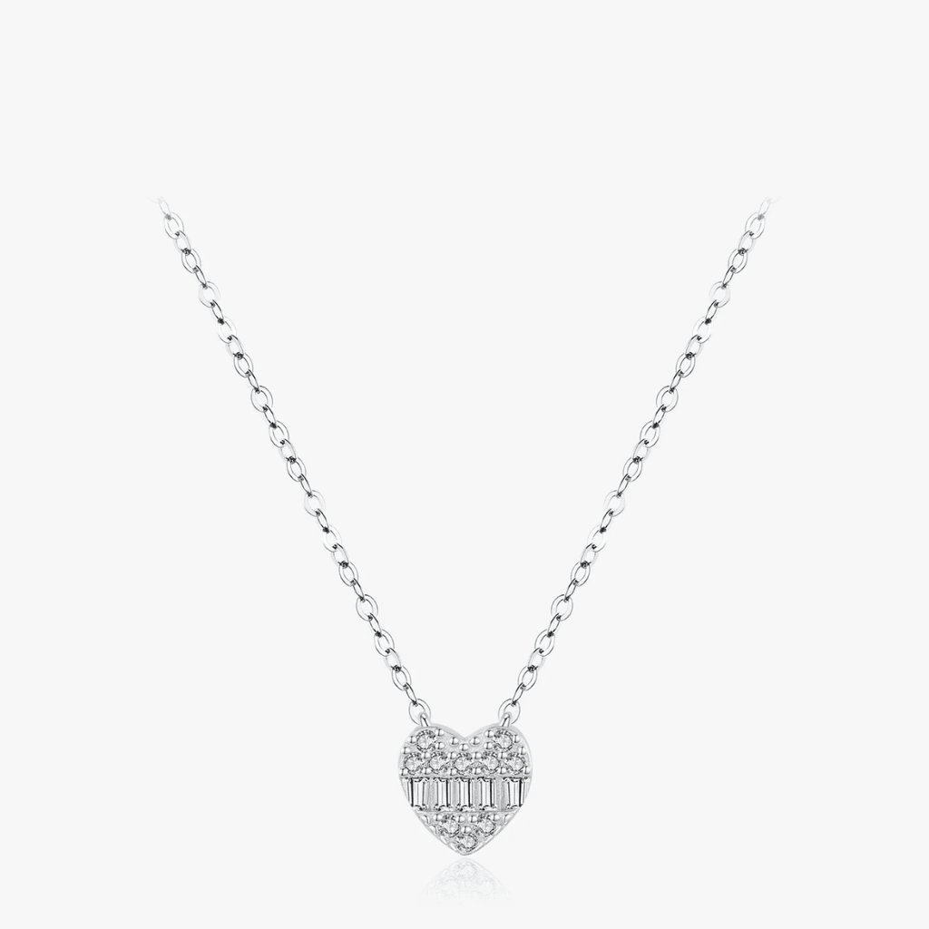 Herz Silber Halskette - Herz Charm Silber Eleganz Halskette