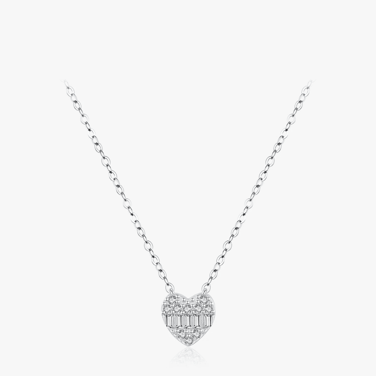 Herz Silber Halskette - Herz Charm Silber Eleganz Halskette